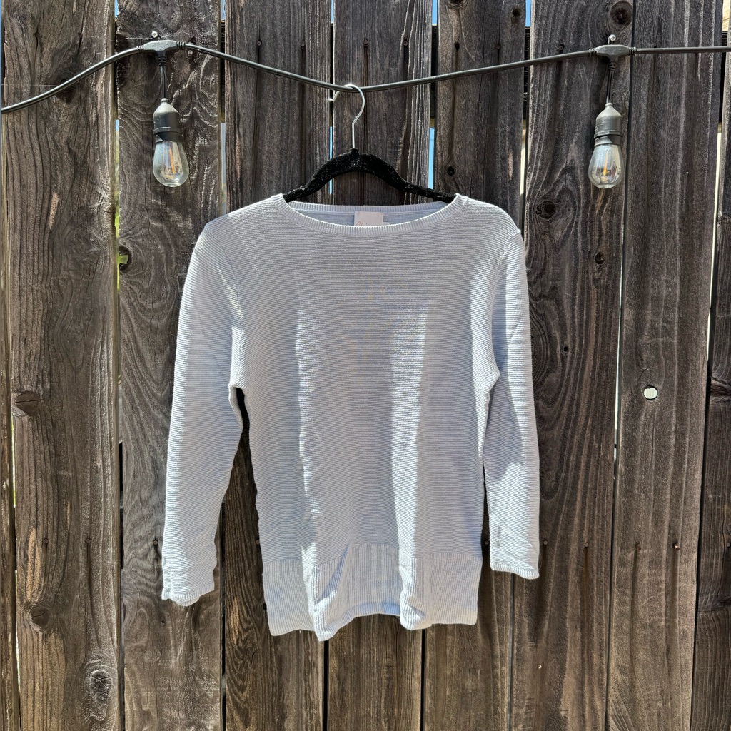 Whisper By Brodie Baby Blue Fine Knit Cashmere Scoop Neck Sweater Small